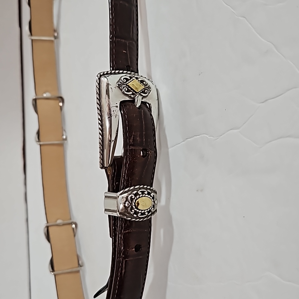 Vintage Preppy Brighton Ladies moc croc and silver belt